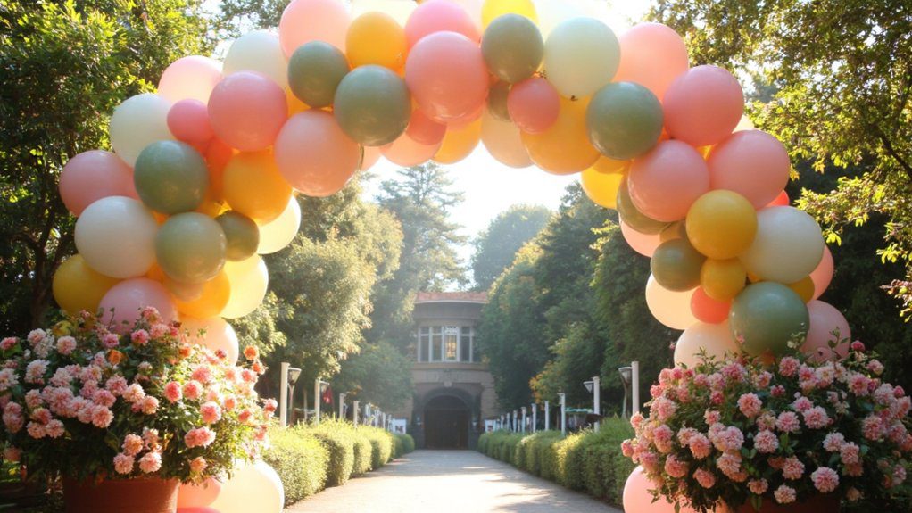floral balloon arch entrance
